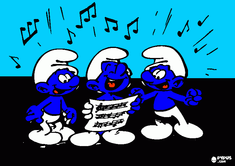 pitufos cantantes para colorear