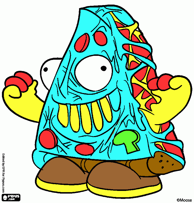 pizza basurilla para colorear