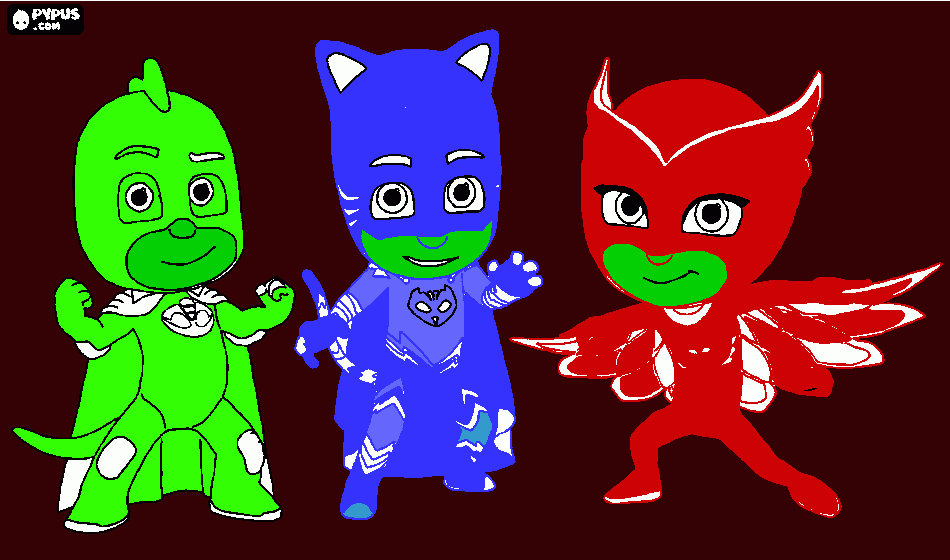 pjmask para colorear