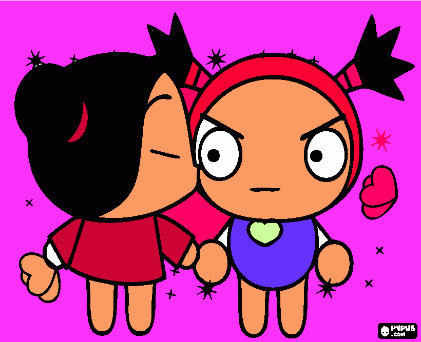 pocca y su amiga para colorear