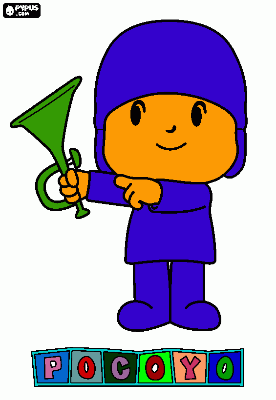 pocoyo dibujo pintado para colorear