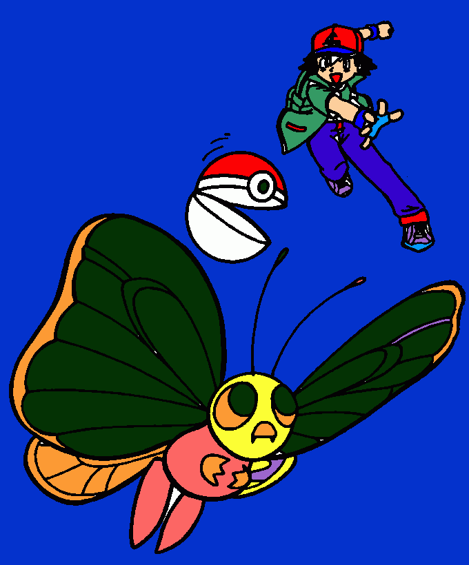 pokeball con un pokemon para colorear