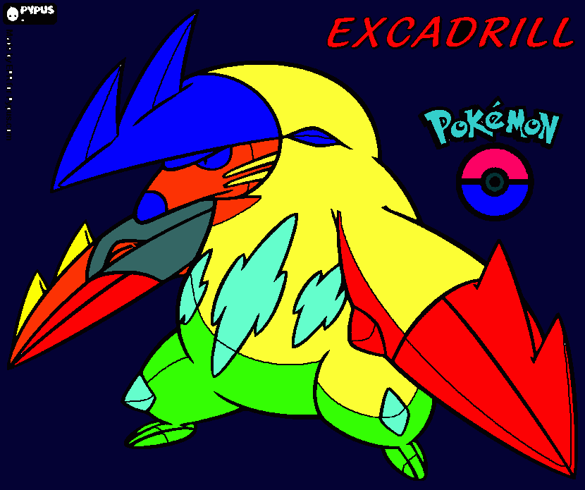 pokemon excadrill para colorear