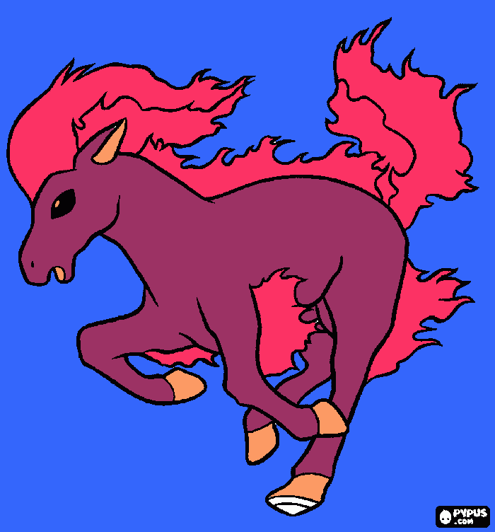 pokemon poni tipo fuego para colorear