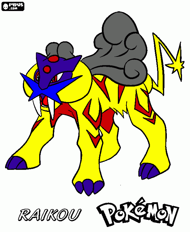 pokemon raikou para colorear
