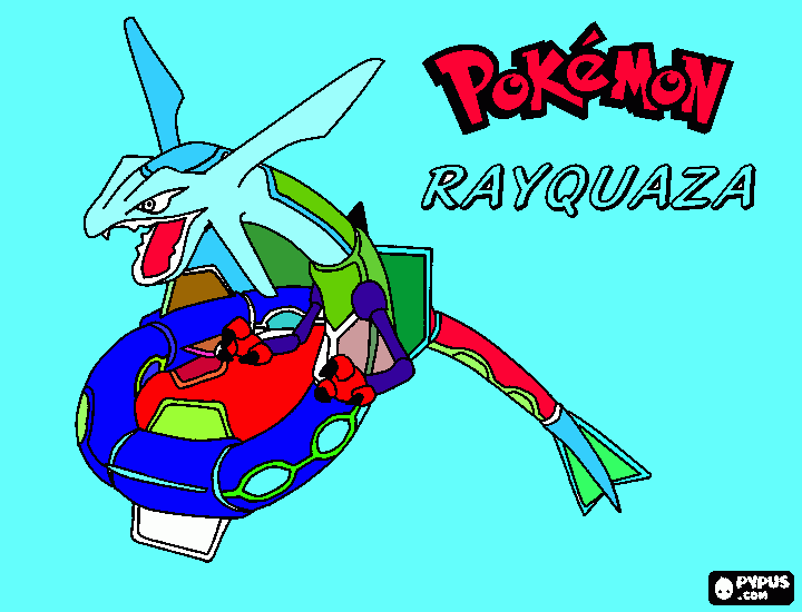 pokemon rayquaza  para colorear