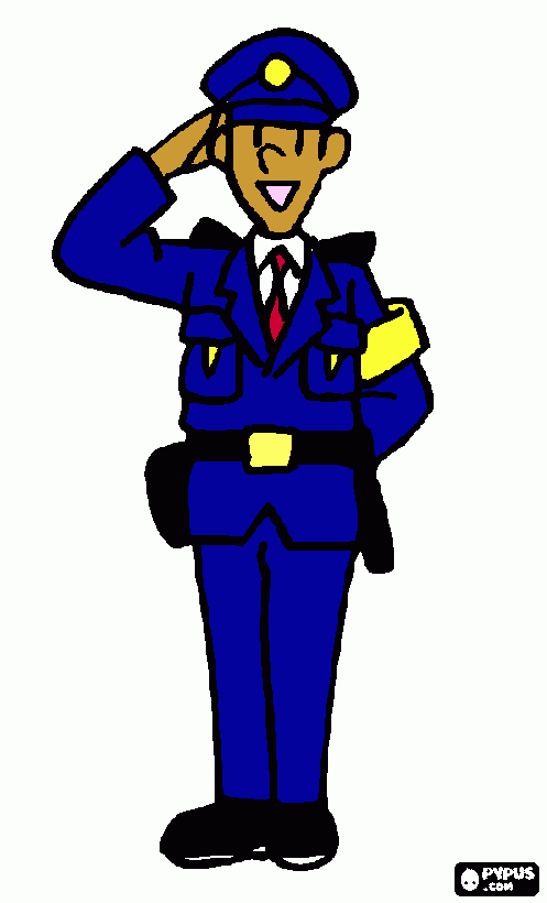 policia coloreado  para colorear