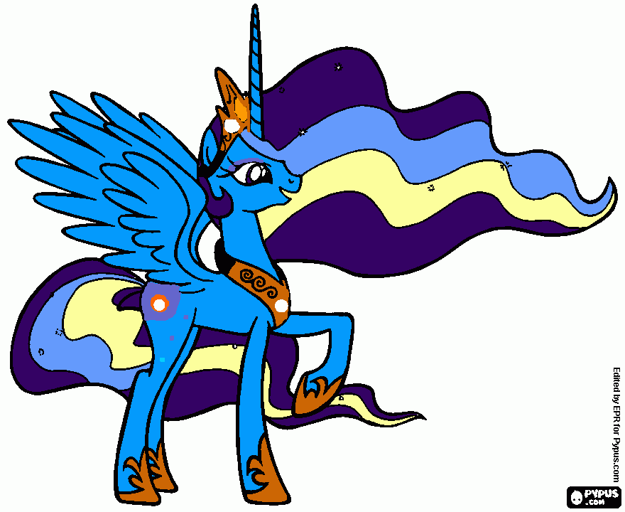 pony azul para colorear