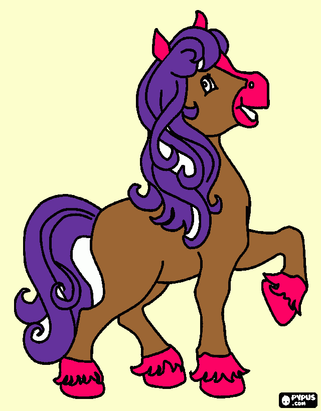pony morado para colorear