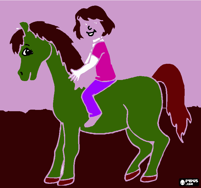 Pony Niña para colorear