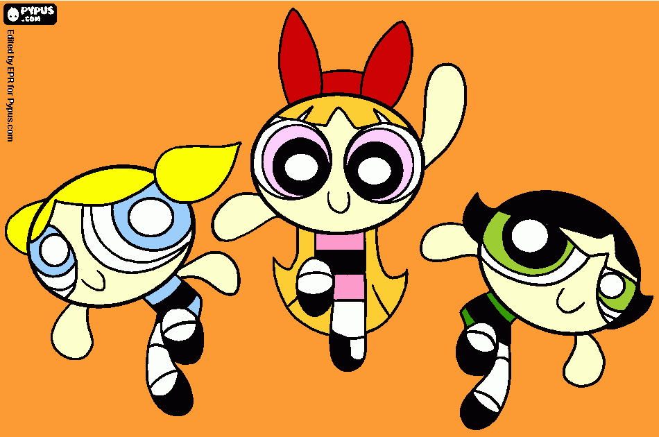 power puff girls  para colorear