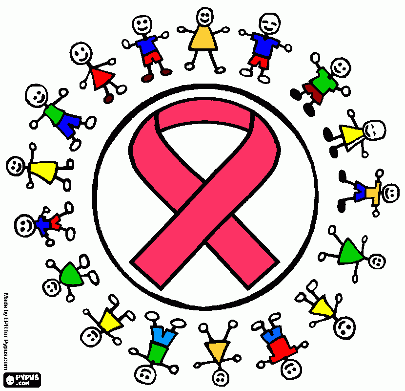 Prevención cáncer seno para colorear