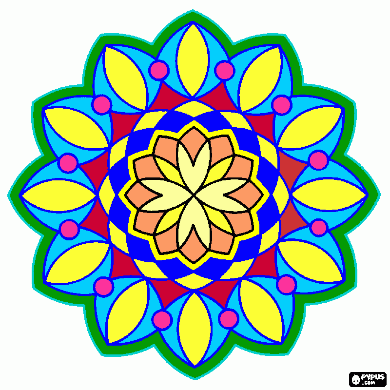 Primer-mandala online para colorear