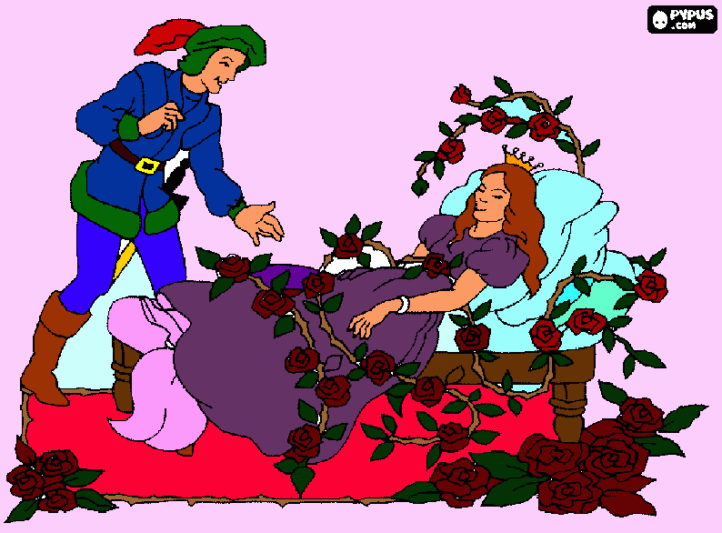 princesa dormida para colorear