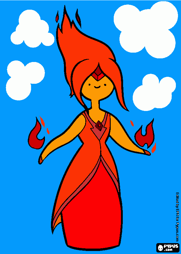 princesa flama karli para colorear