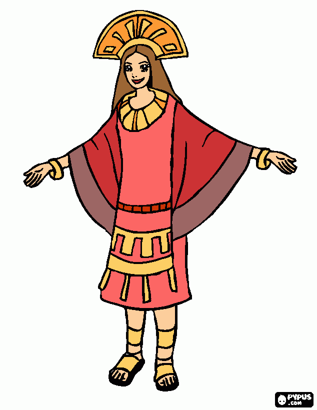 Princesa Inca rem para colorear