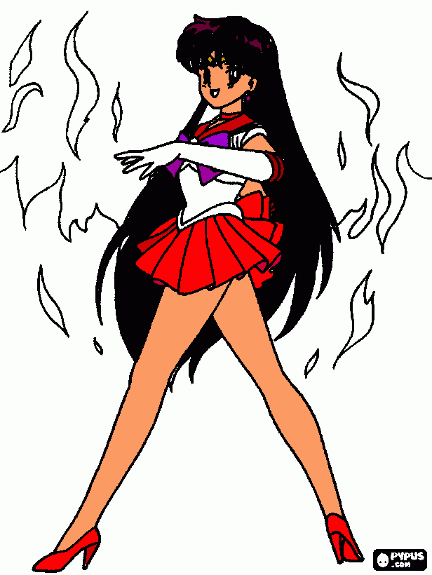 princesa marte  rey hino para colorear