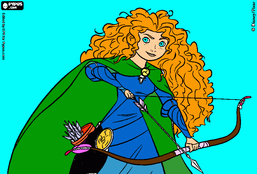 princesa merida para colorear