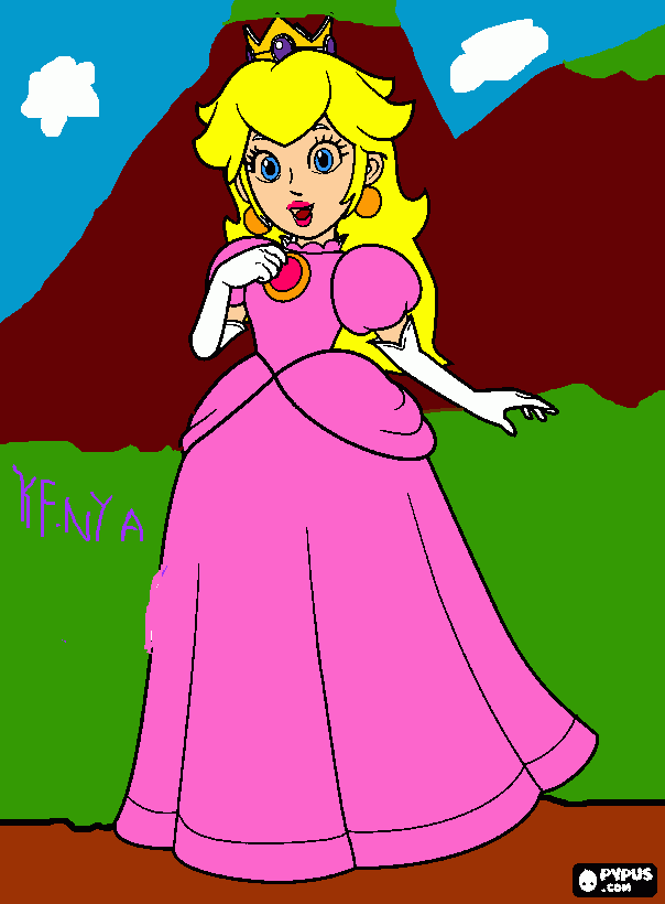 princesa peach para colorear