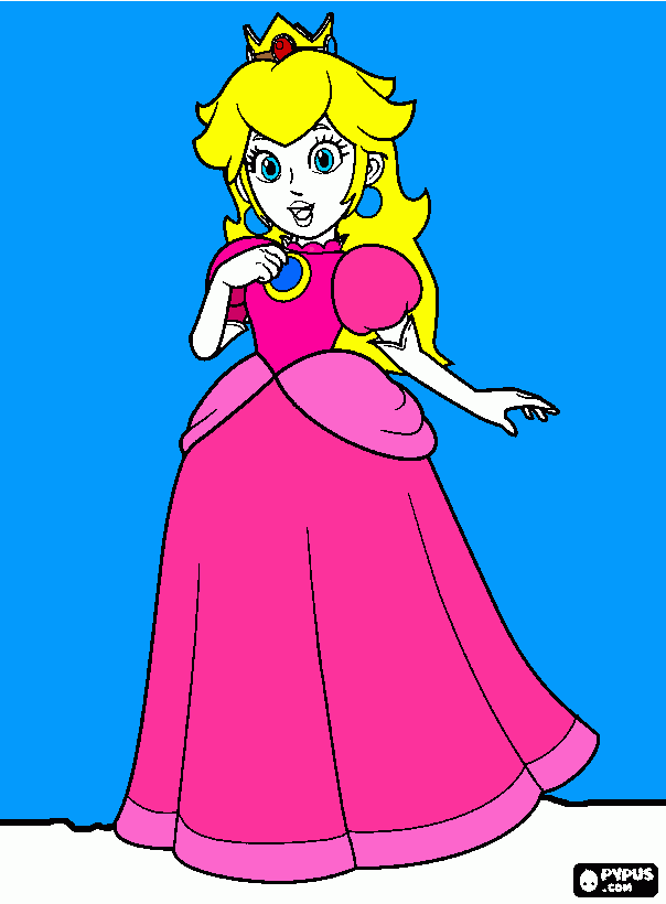 princesa peach para colorear