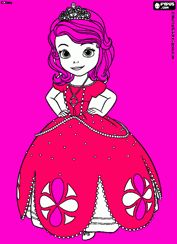 Princesa Sofia coloreada por Clari para colorear