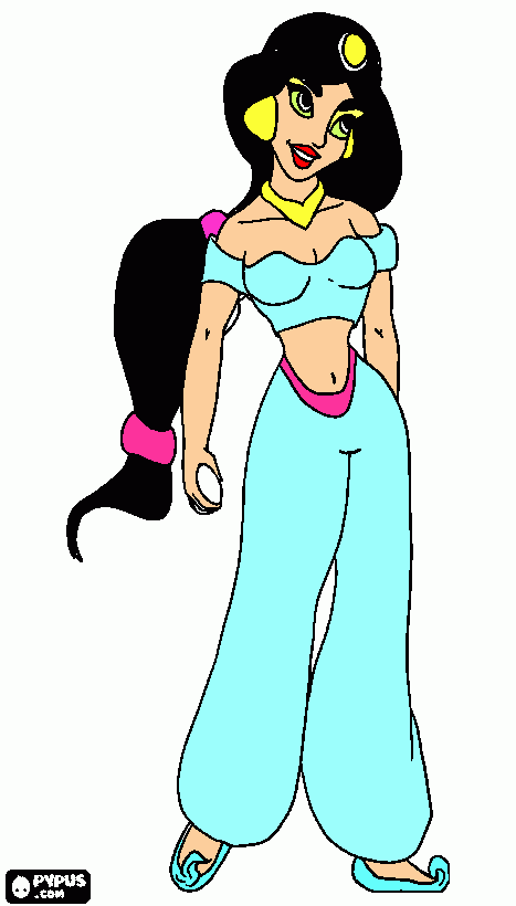princesa yasmin para colorear
