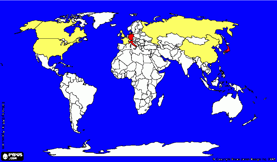 PRINCIPALES PAÍSES QUE PARTICIPARON EN LA 2 GUERRA MUNDIAL para colorear