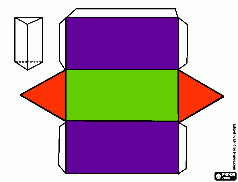 prisma triangular para colorear