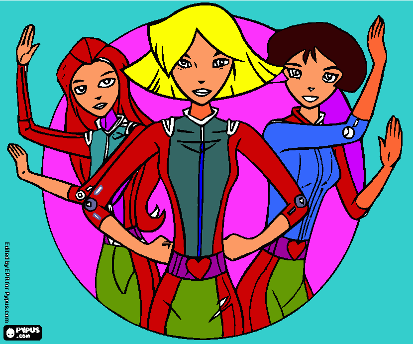 Protagonistas de Totally Spies. para colorear
