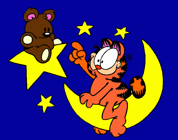 Puki Y Garfield para colorear