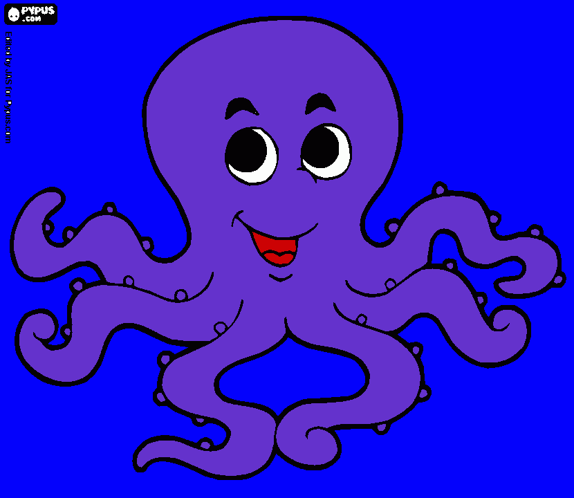 pulpo morado para colorear