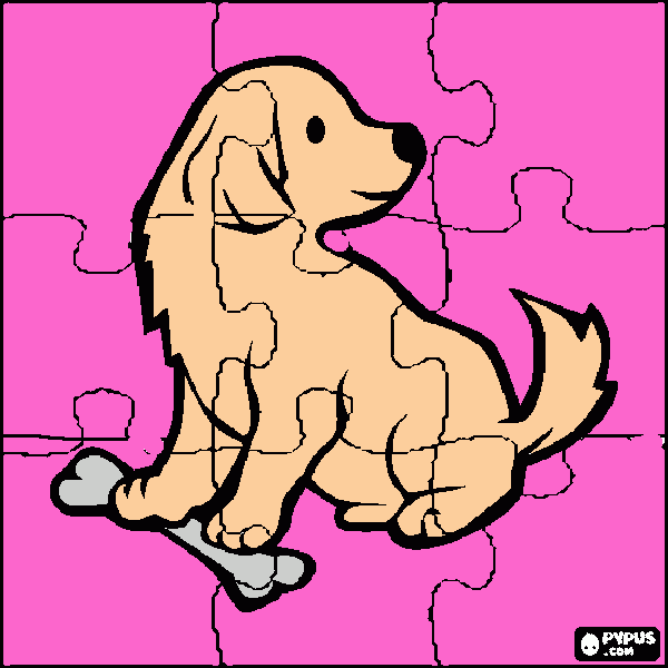 PUZZLE DEL PERRO para colorear