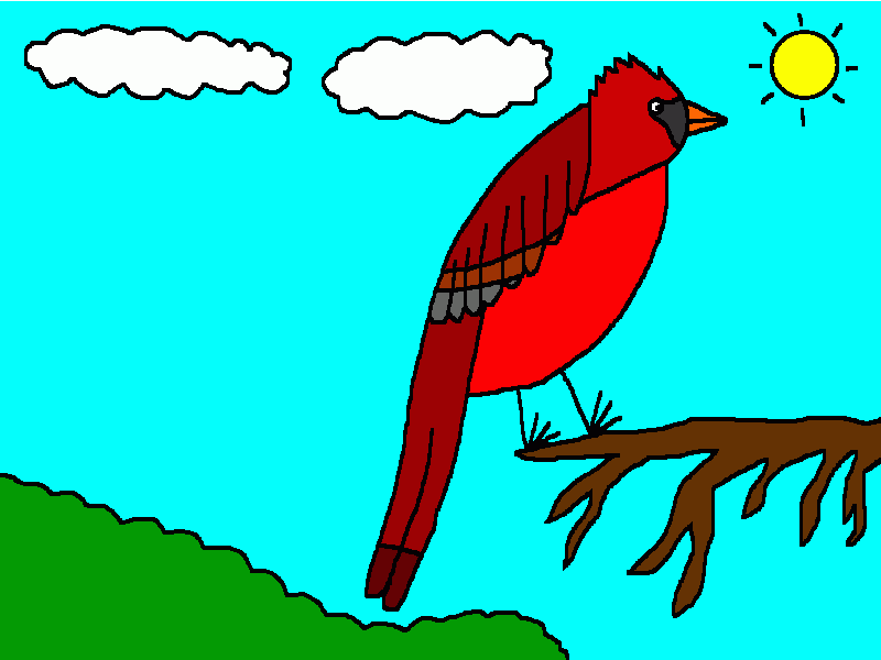 pájaro cardenal para colorear