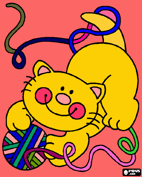 q linda gatita para colorear