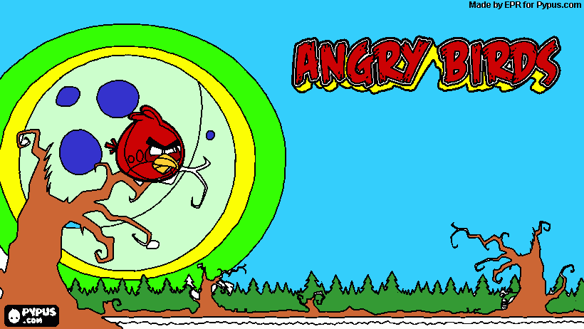 que bonito son los angry birds para colorear