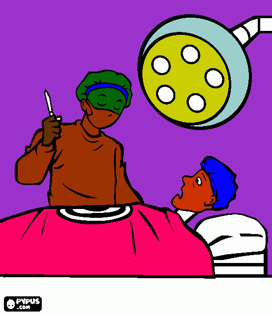 quirofano para colorear