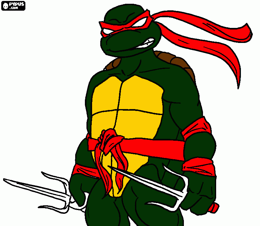 Rafael en accion para colorear