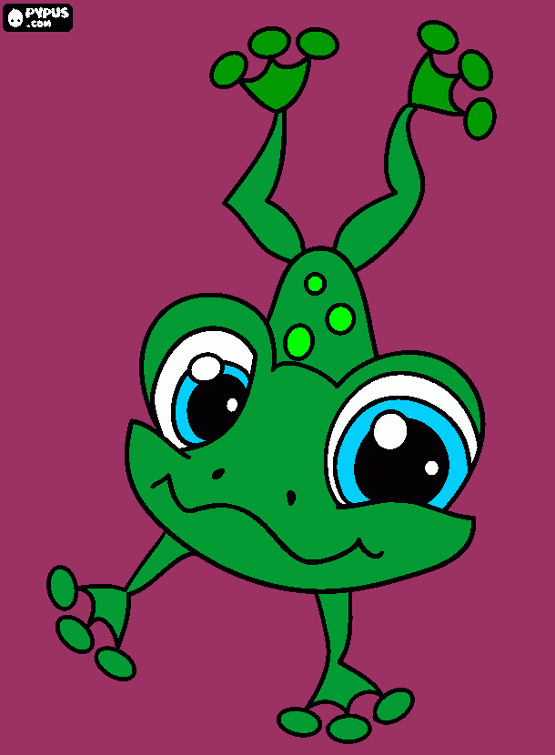 rana littlest pet shop rana verde y  profundidad rosa  para colorear
