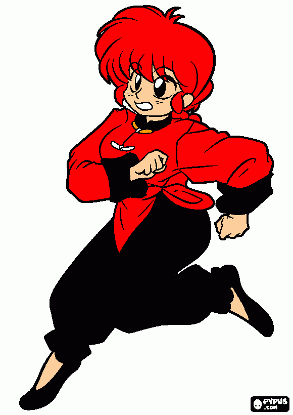 ranma chica para colorear
