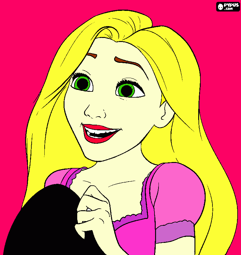 rapunzel con la sarten para colorear