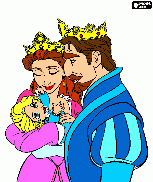 rapunzel y sus papas para colorear