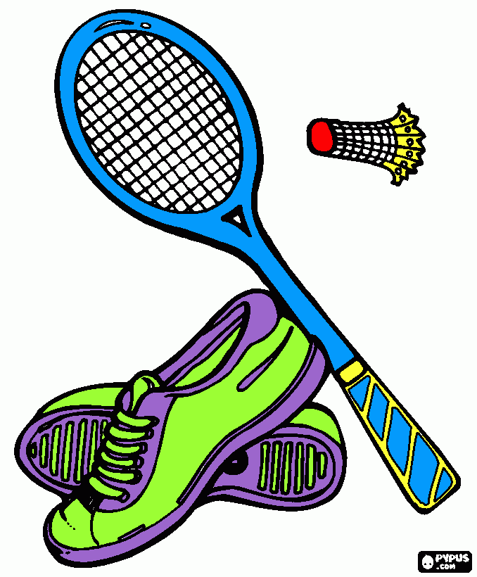 raqueta badminton para colorear