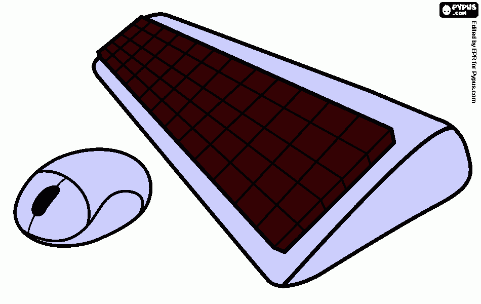 Raton y teclado para colorear