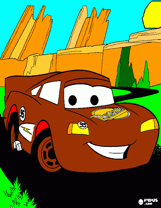 Rayo McQueen/Cars en la ruta 66 para colorear