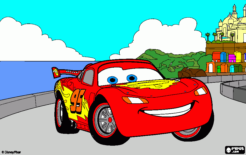 rayo mcqueen dario jose para colorear