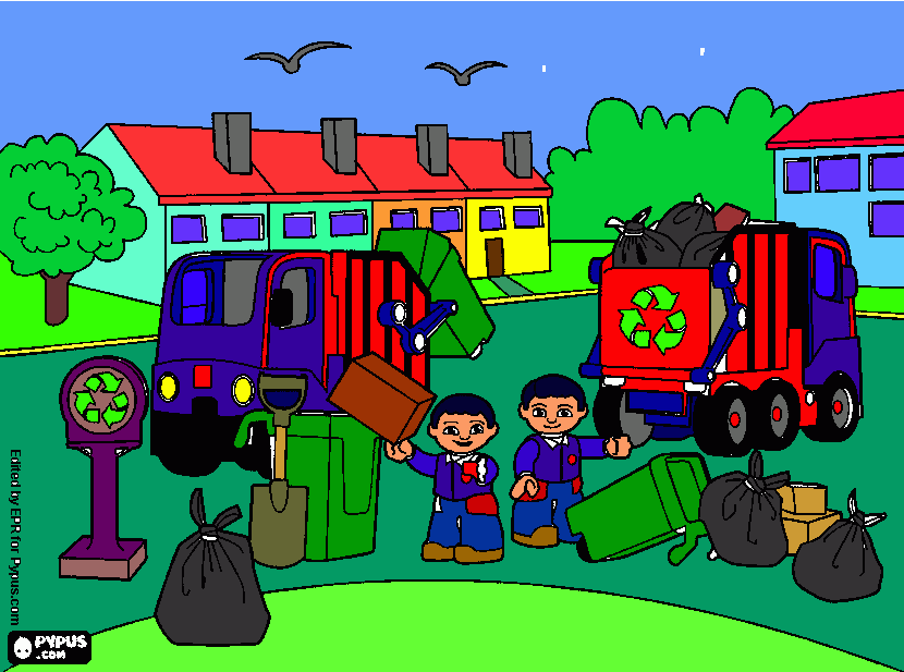 reciclado para colorear