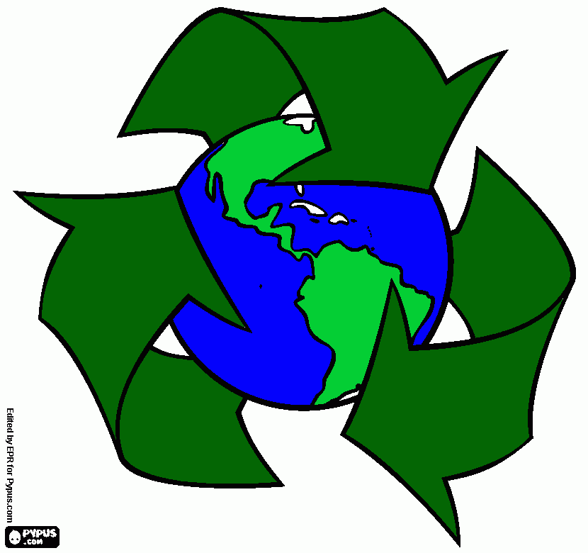 Reciclar la basura para colorear