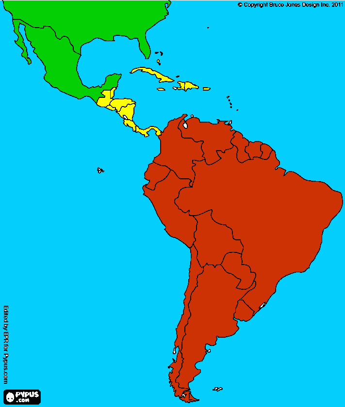 Regiones de América para colorear