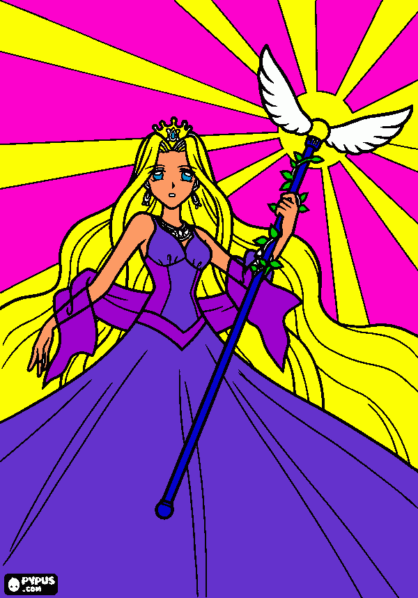 reina acuatica para colorear