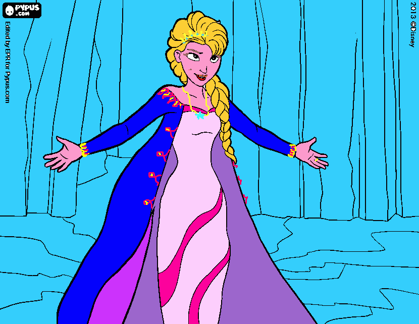 Reina de las Nieves cocotte para colorear